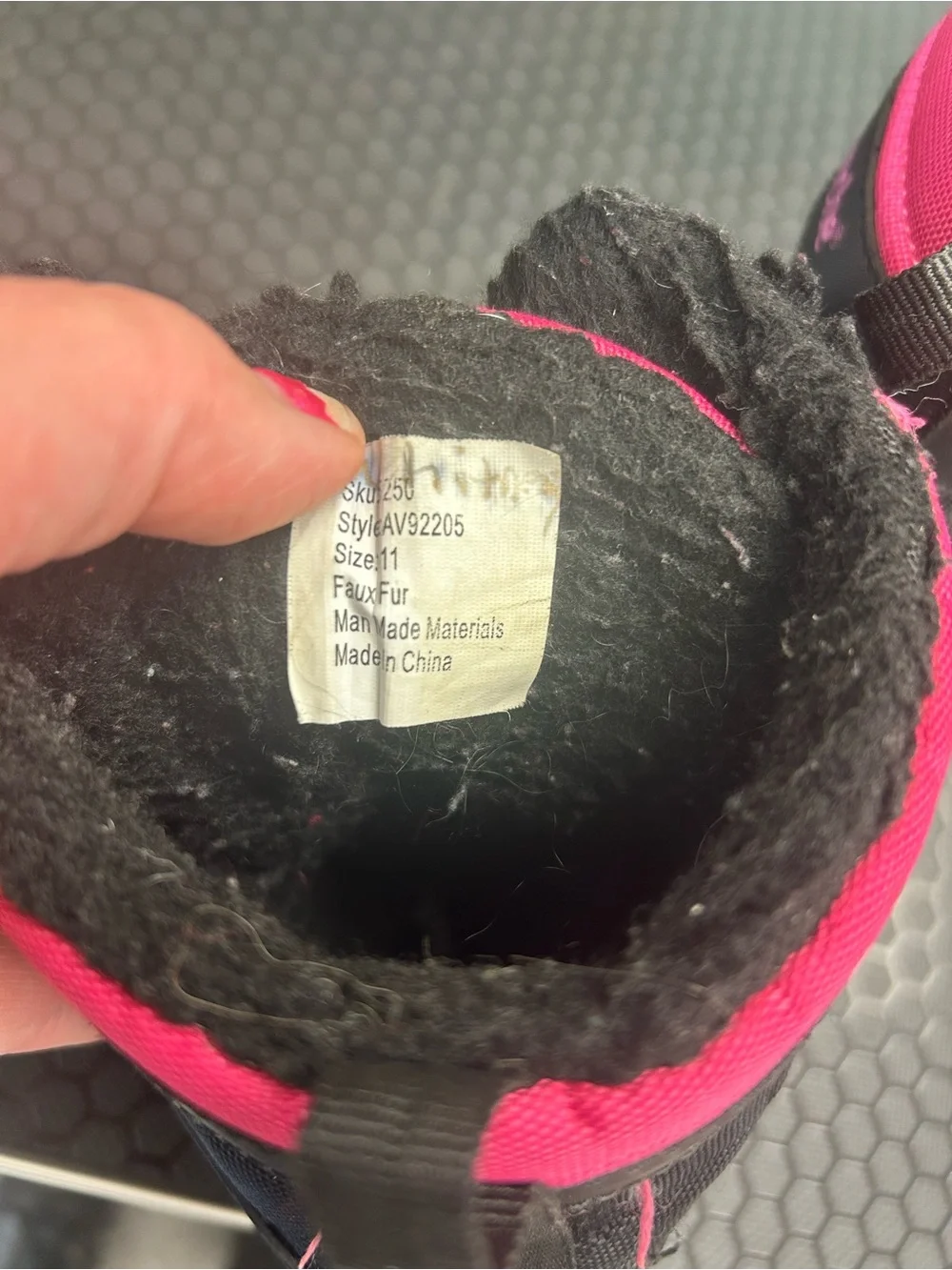 Avalanche Kids Black and Pink Waterproof Snow Boots